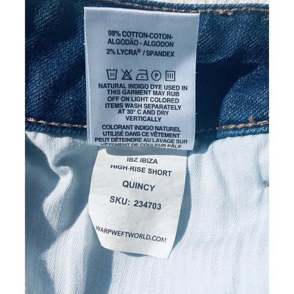 Warp + Weft IBZ High Rise Shorts Quincy Jean Shorts Button Fly Size 6/28 Womens - Picture 6 of 7